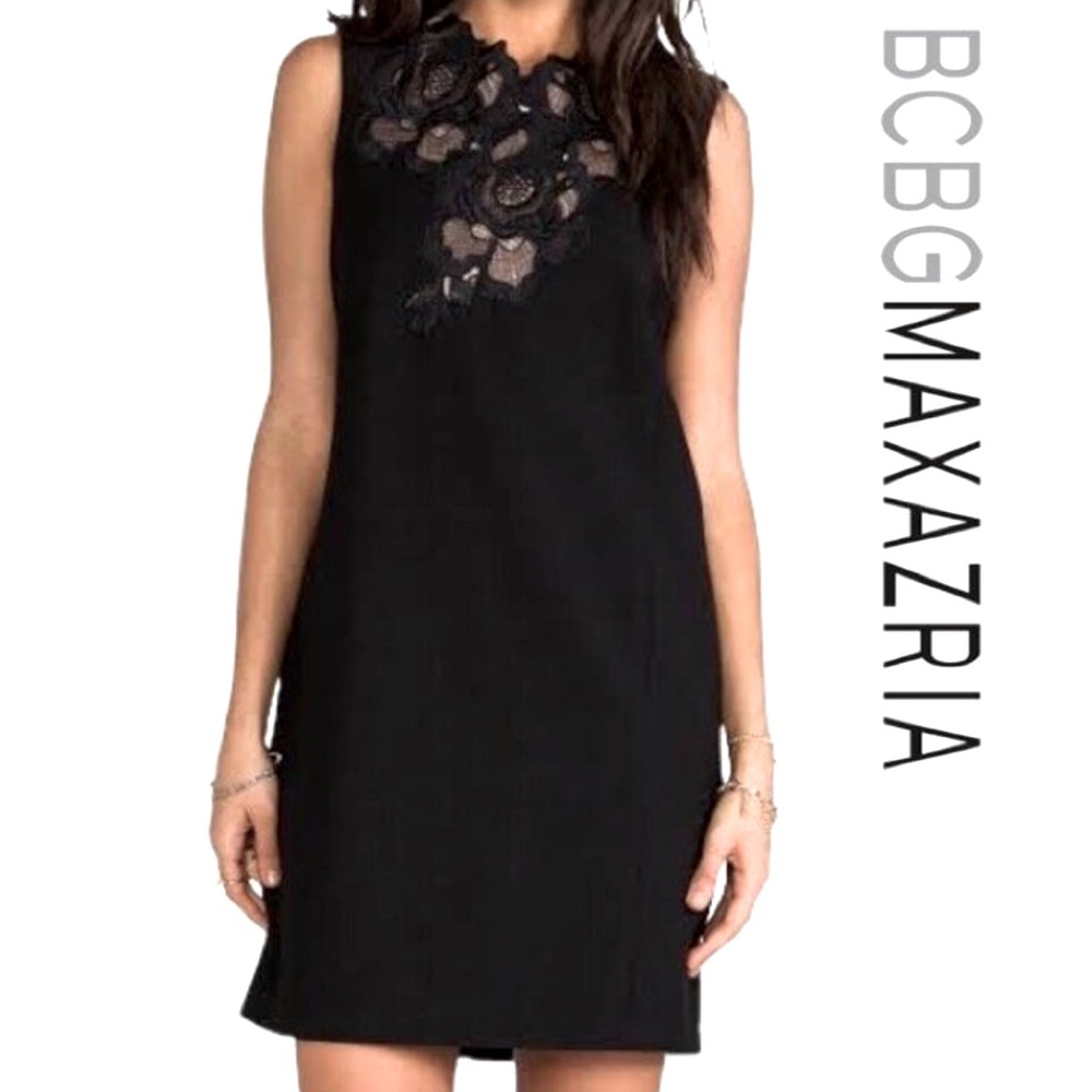 NWT Valentine BCBG Black Floral Lace Dress RETAIL $298 XS